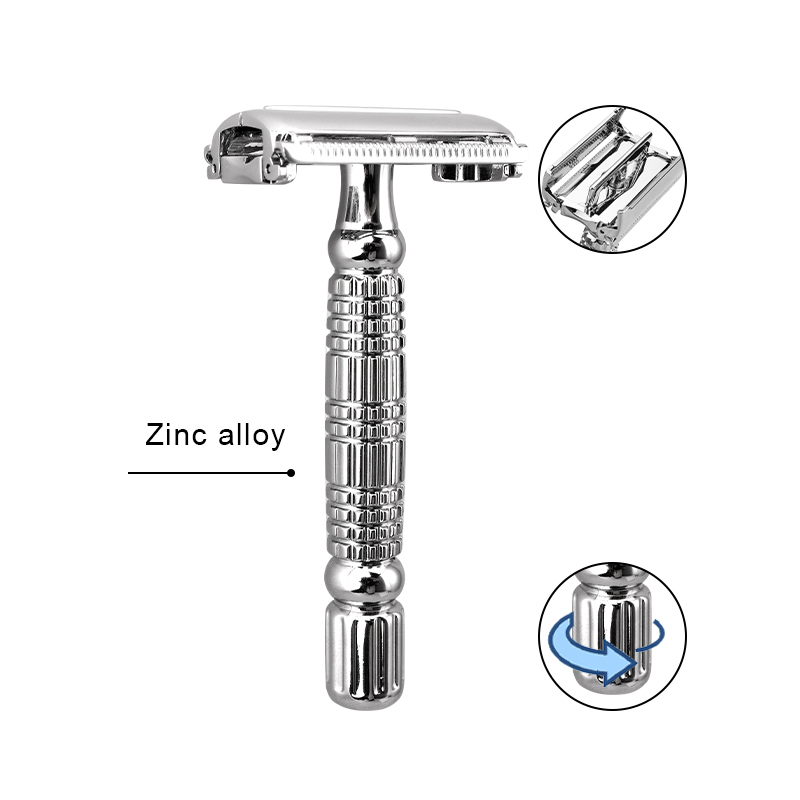 Maquinilla de afeitar de seguridad Twist Open Vintage para el cuidado de los hombres
   